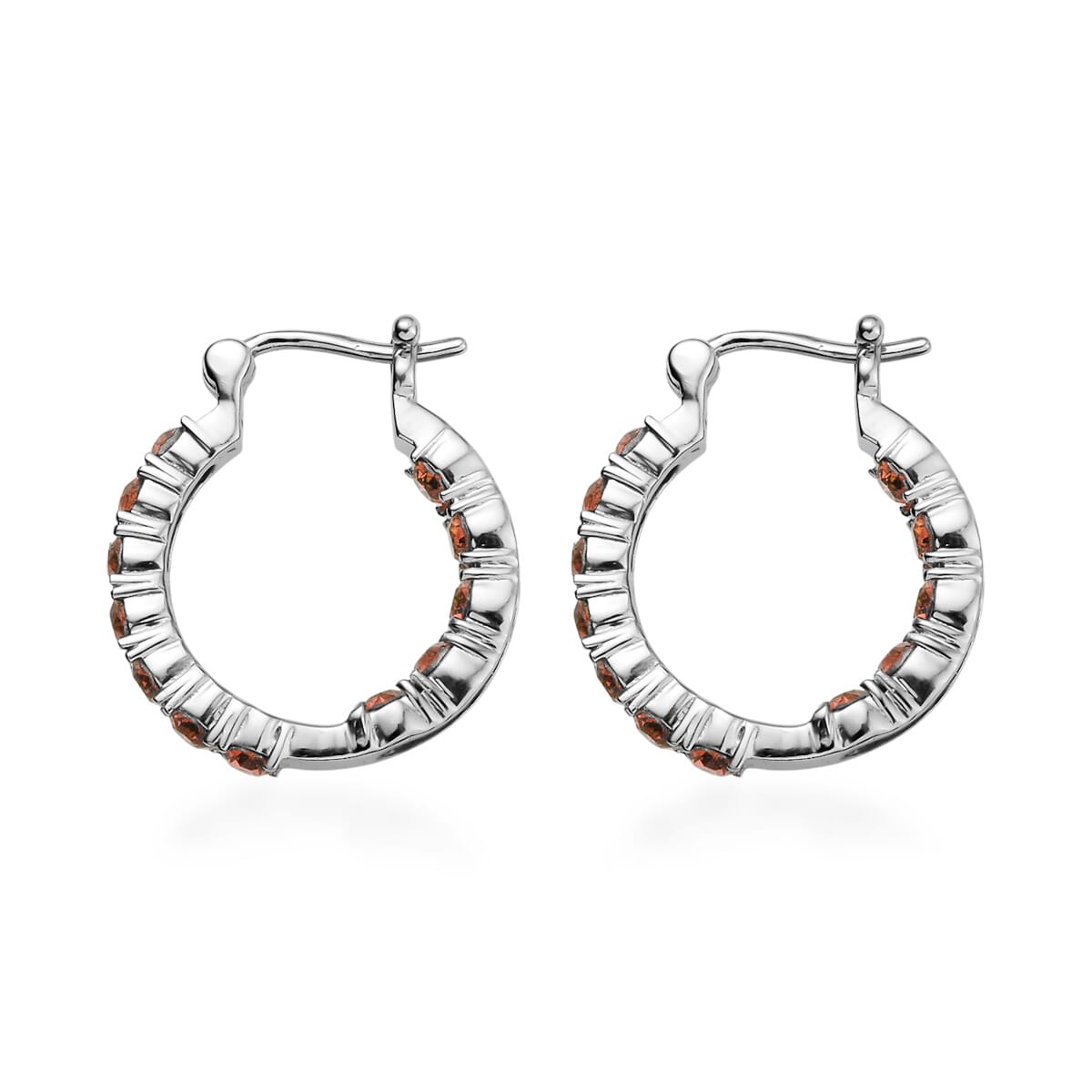 J Francis Embellished with Topaz Crystal by Swarovski Hoop Earrings in Stainless Steel image number 3