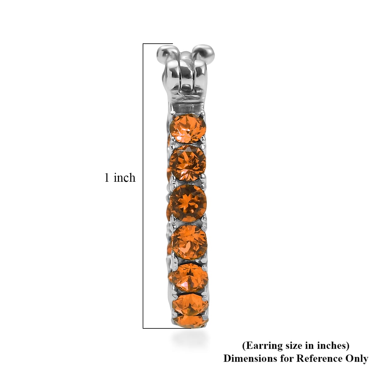J Francis Embellished with Topaz Crystal by Swarovski Hoop Earrings in Stainless Steel image number 4