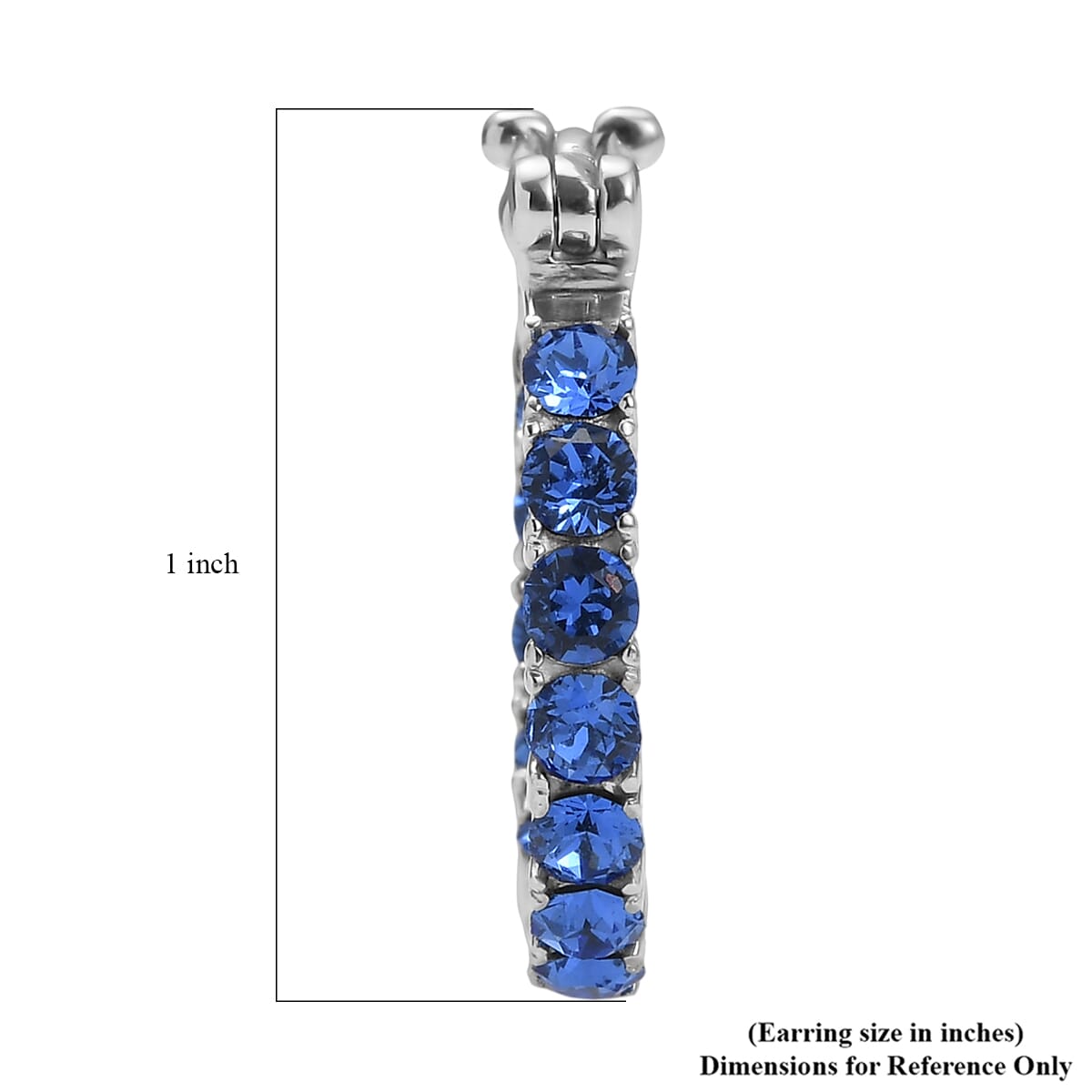 J Francis Embellished with Sapphire Crystal by Swarovski Hoop Earrings in Stainless Steel image number 4