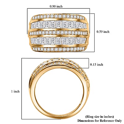 J Francis Embellished with Zirconia by Swarovski 4.50 ctw Starlit Steps Ring in 18K YG Plated (Size 10.0)