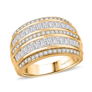 J Francis Embellished with Zirconia by Swarovski 4.50 ctw Ring in 18K Yellow Gold Plated (Size 7.0)