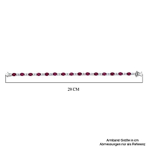 D'Joy Niassa Ruby (FF) and Moon Glow Stone 12.50 ctw Bracelet in Rhodium Over Sterling Silver (7.5 In)