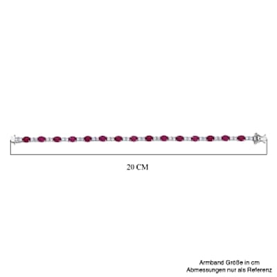 D'Joy Niassa Ruby (FF) and Moon Glow Stone 12.50 ctw Bracelet in Rhodium Over Sterling Silver (7.5 In)