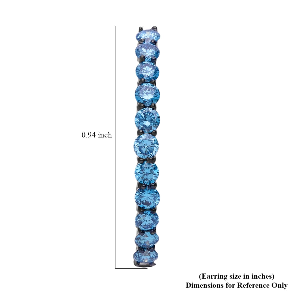 Luxuriant Lab Grown Blue Diamond SI 2.00 ctw Hoop Earrings in Rhodium OverSterling Silver image number 3