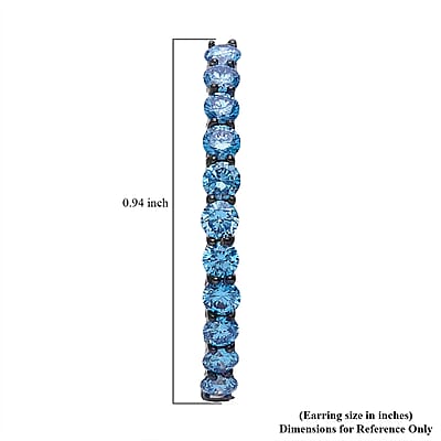 Luxuriant Lab Grown Blue Diamond (IR) SI 2.00 ctw Orion’s Whisper Earrings in Rhodium Over Sterling Silver
