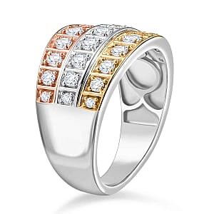 D'Joy Moissanite 1.10 ctw Ring in 18K YRG Plated and Rhodium Over Sterling Silver (Size 6.5)