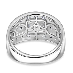 D'Joy Moissanite 1.10 ctw Ring in 18K YRG Plated and Rhodium Over Sterling Silver (Size 6.5)