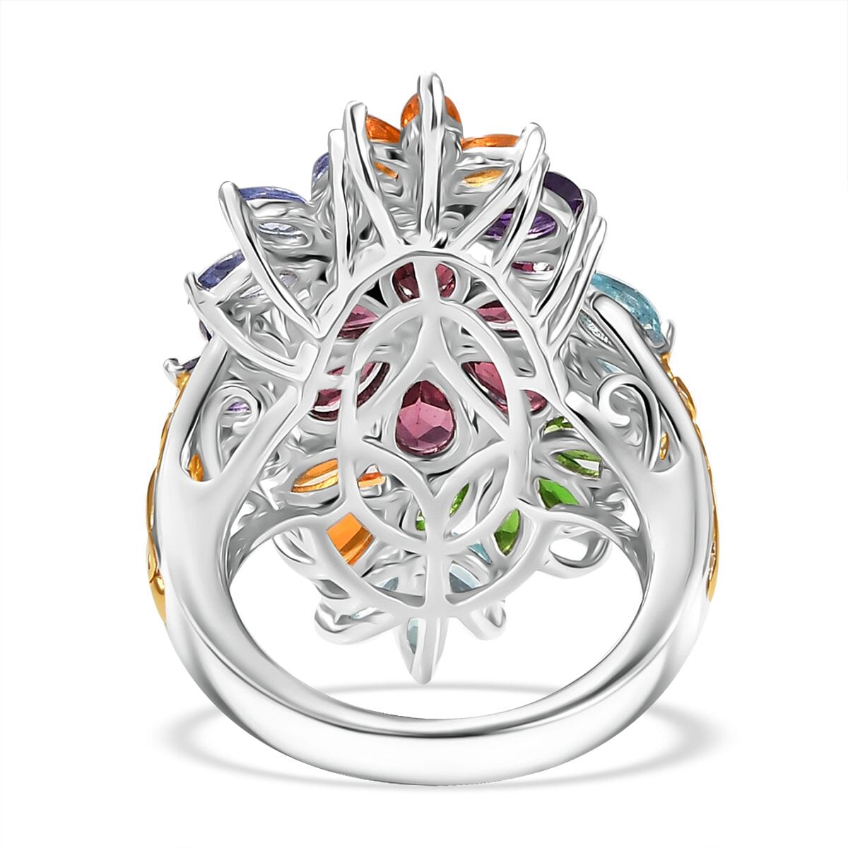 TLV D'Joy Multi Gemstone Ring in Rhodium Over Sterling Silver (Size 10.0) 6.75 ctw image number 4
