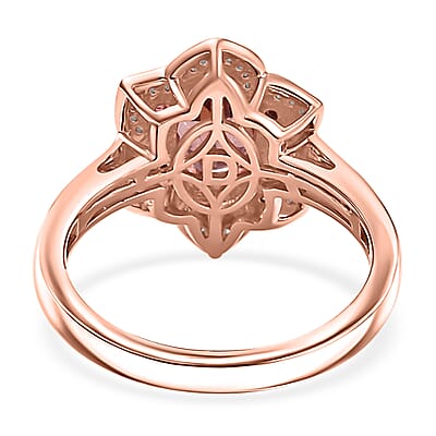 D'Joy Red Apatite and Multi Gemstone 1.60 ctw Blazing Bloom Ring in 18K Vermeil Rose Gold Over Sterling Silver (Size 10.0)