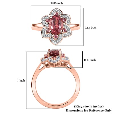 D'Joy Red Apatite and Multi Gemstone 1.60 ctw Blazing Bloom Ring in 18K Vermeil Rose Gold Over Sterling Silver (Size 10.0)