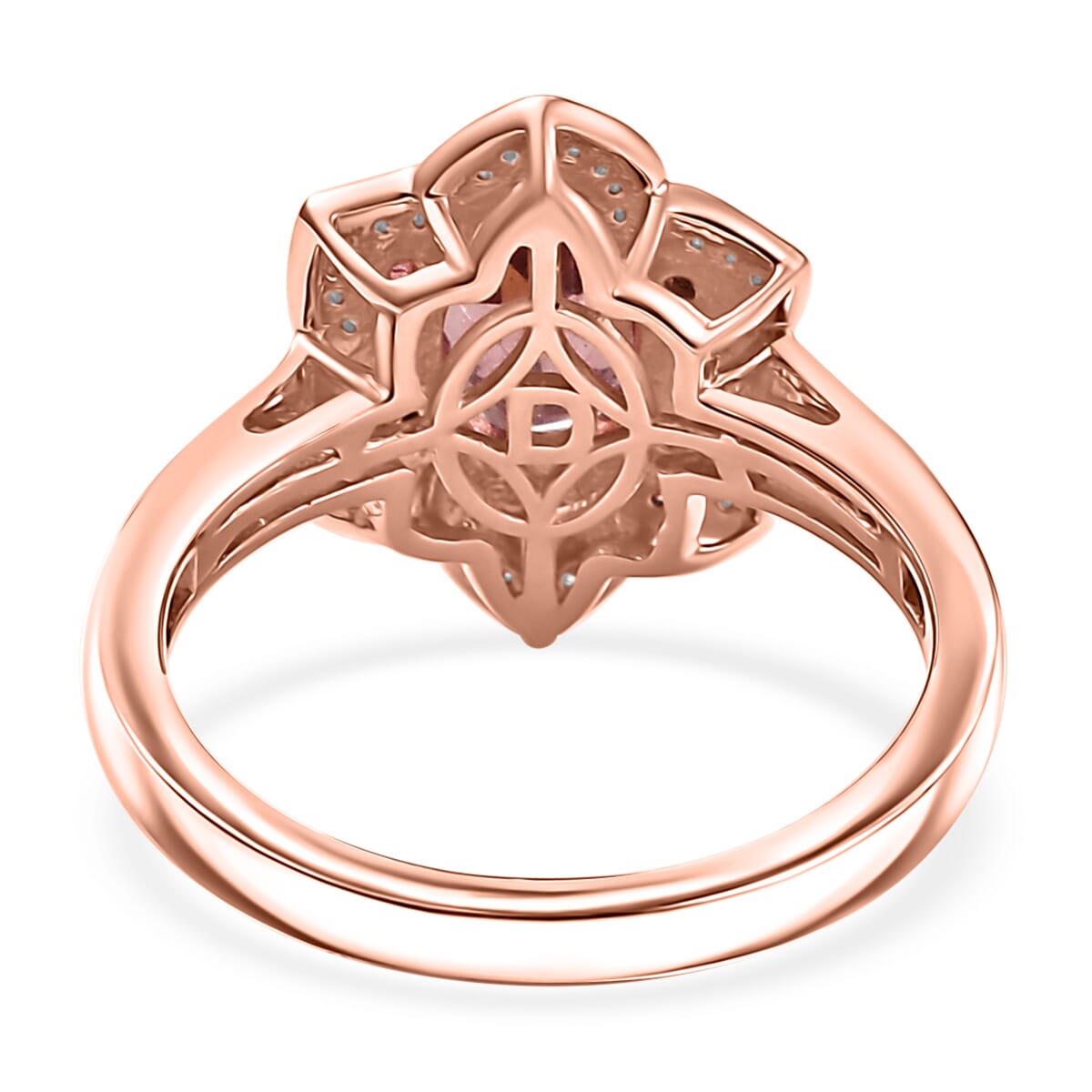 D’Joy Red Apatite and Multi Gemstone 1.60 ctw Lotus Bloom Ring in 18K Vermeil Rose Gold Over Sterling Silver (Size 7.0) image number 4