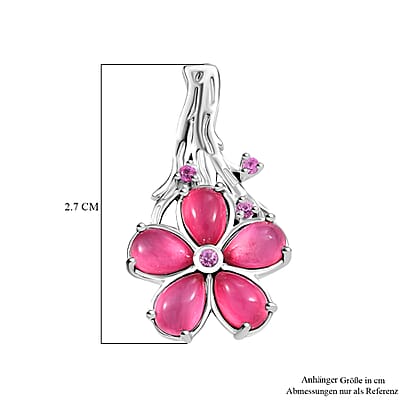 GP Mulberry Moonstone and Madagascar Pink Sapphire 4.70 ctw Earrings in Rhodium Over Sterling Silver