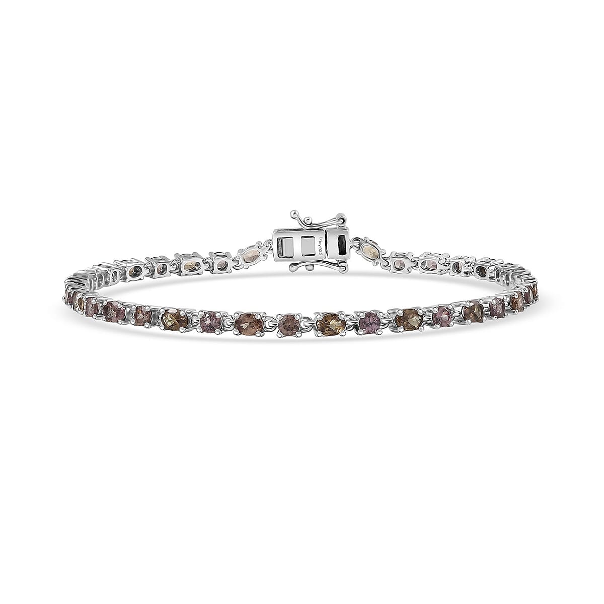 D’Joy Madagascar Color Change Garnet and Moissanite 6.60 ctw Bracelet in Rhodium Over Sterling Silver (7.25 In) image number 0