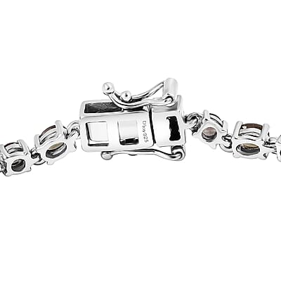 D'Joy Madagascar Color Change Garnet and Moissanite 6.60 ctw Classic Tennis Bracelet in Rhodium Over Sterling Silver (7.25 In)