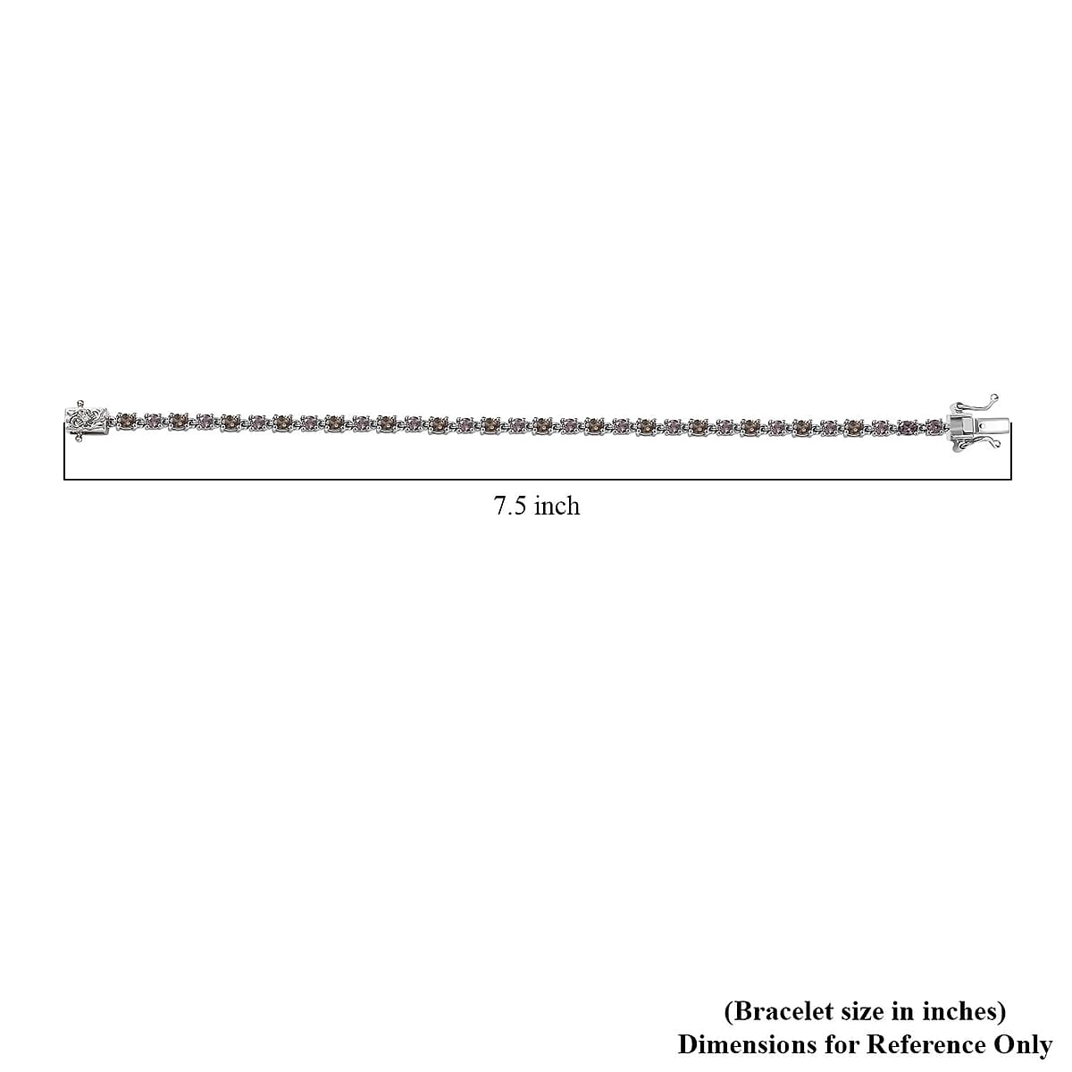 D’Joy Madagascar Color Change Garnet and Moissanite 6.60 ctw Bracelet in Rhodium Over Sterling Silver (7.25 In) image number 4