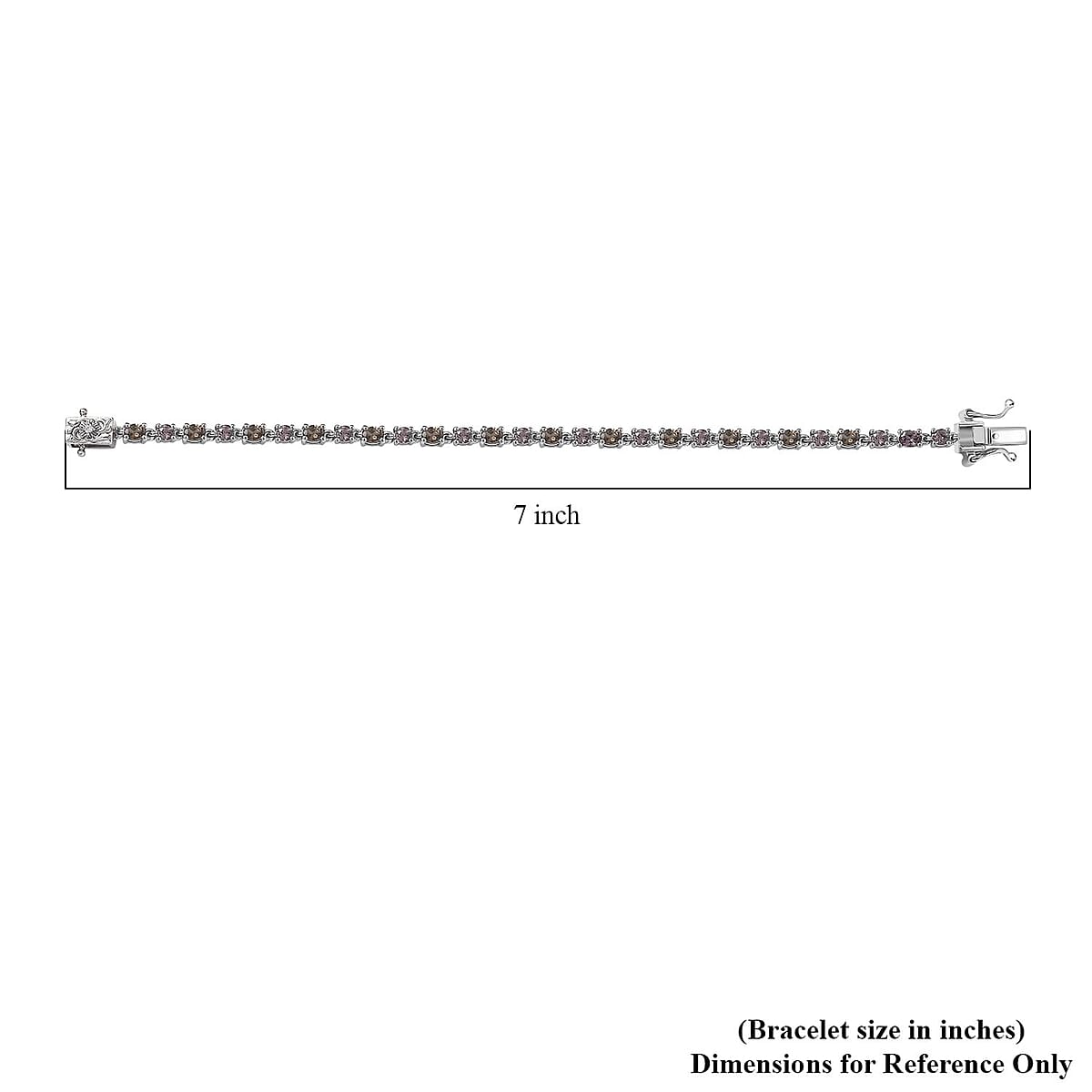 D&rsquo;Joy Madagascar Color Change Garnet and Moissanite 5.80 ctw Classic Tennis Bracelet in Rhodium Over Sterling Silver (6.50 In) image number 4