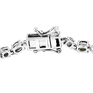 D&rsquo;Joy Madagascar Color Change Garnet and Moissanite 7.30 ctw Classic Tennis Bracelet in Rhodium Over Sterling Silver (8.00 In)