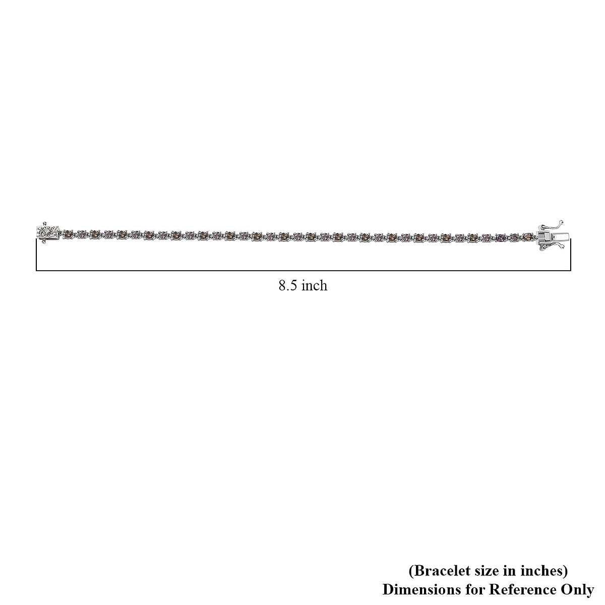 D&rsquo;Joy Madagascar Color Change Garnet and Moissanite 7.30 ctw Classic Tennis Bracelet in Rhodium Over Sterling Silver (8.00 In) image number 4