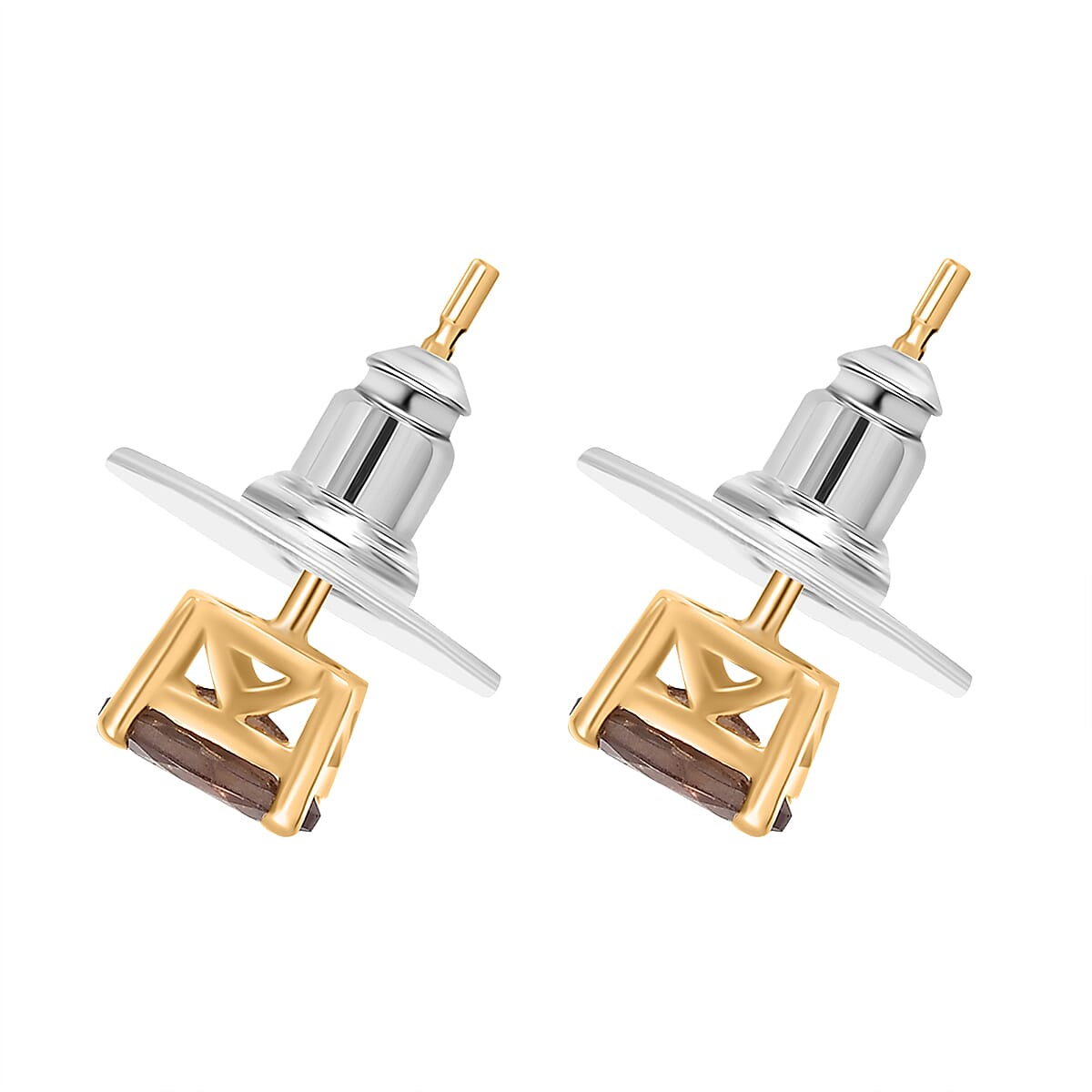 D’Joy Madagascar Color Change Garnet 1.25 ctw Solitaire Stud Earrings in 18K Vermeil Yellow Gold Over Sterling Silver image number 3