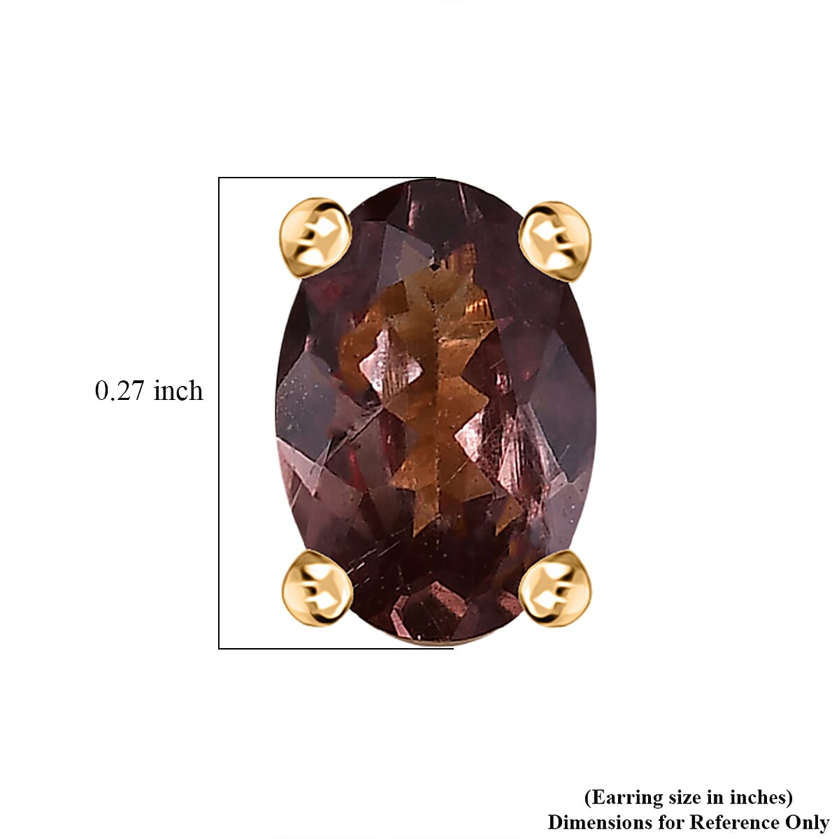 D’Joy Madagascar Color Change Garnet 1.25 ctw Solitaire Stud Earrings in 18K Vermeil Yellow Gold Over Sterling Silver