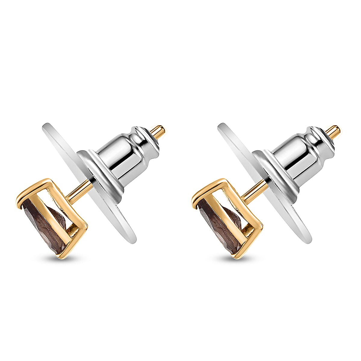 D’Joy Madagascar Color Change Garnet 1.00 ctw Dew Drop Stud Earrings in 18K Vermeil Yellow Gold Over Sterling Silver image number 3