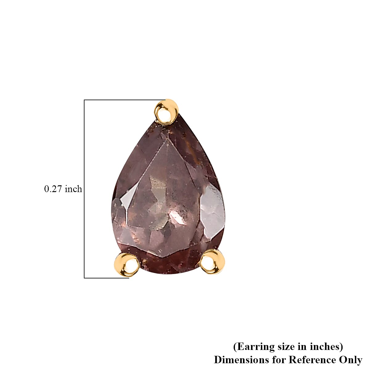 D’Joy Madagascar Color Change Garnet 1.00 ctw Dew Drop Stud Earrings in 18K Vermeil Yellow Gold Over Sterling Silver image number 4
