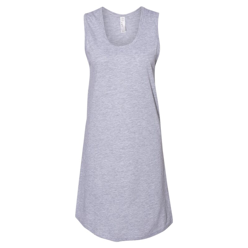 LAT Grey 100% Cotton Fine Jersey Racerback Tank Dress - L