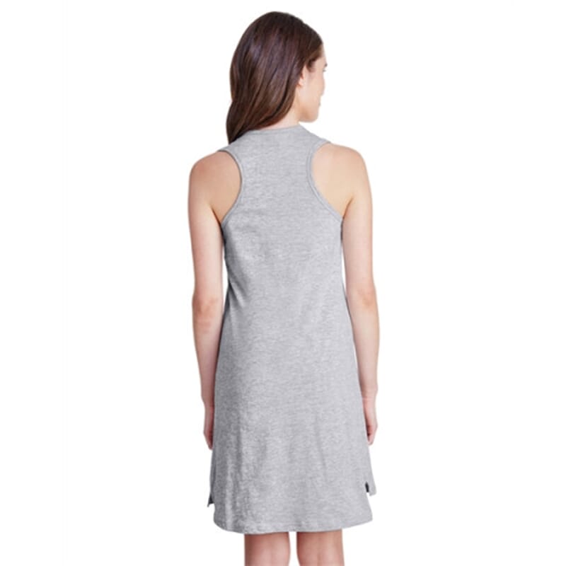 LAT Grey 100% Cotton Fine Jersey Racerback Tank Dress - L
