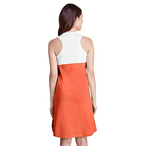 LAT Orange and White 100% Cotton Fine Jersey Racerback Tank Dress - M