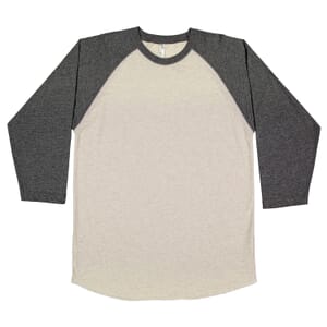 LAT Natural Heather 100% Cotton Fine Jersey 3/4 Raglan Sleeve Tee - M