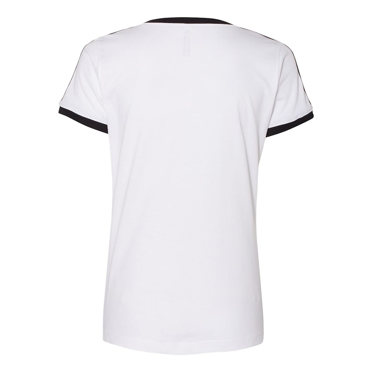 LAT White 100% Cotton V-Neck Retro Ringer Jersey Tee - L image number 1