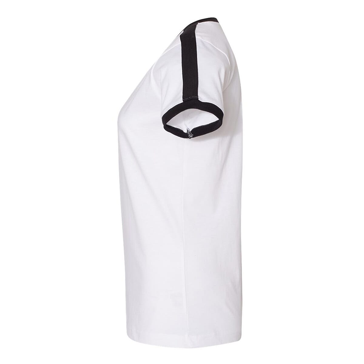 LAT White 100% Cotton V-Neck Retro Ringer Jersey Tee - L image number 2
