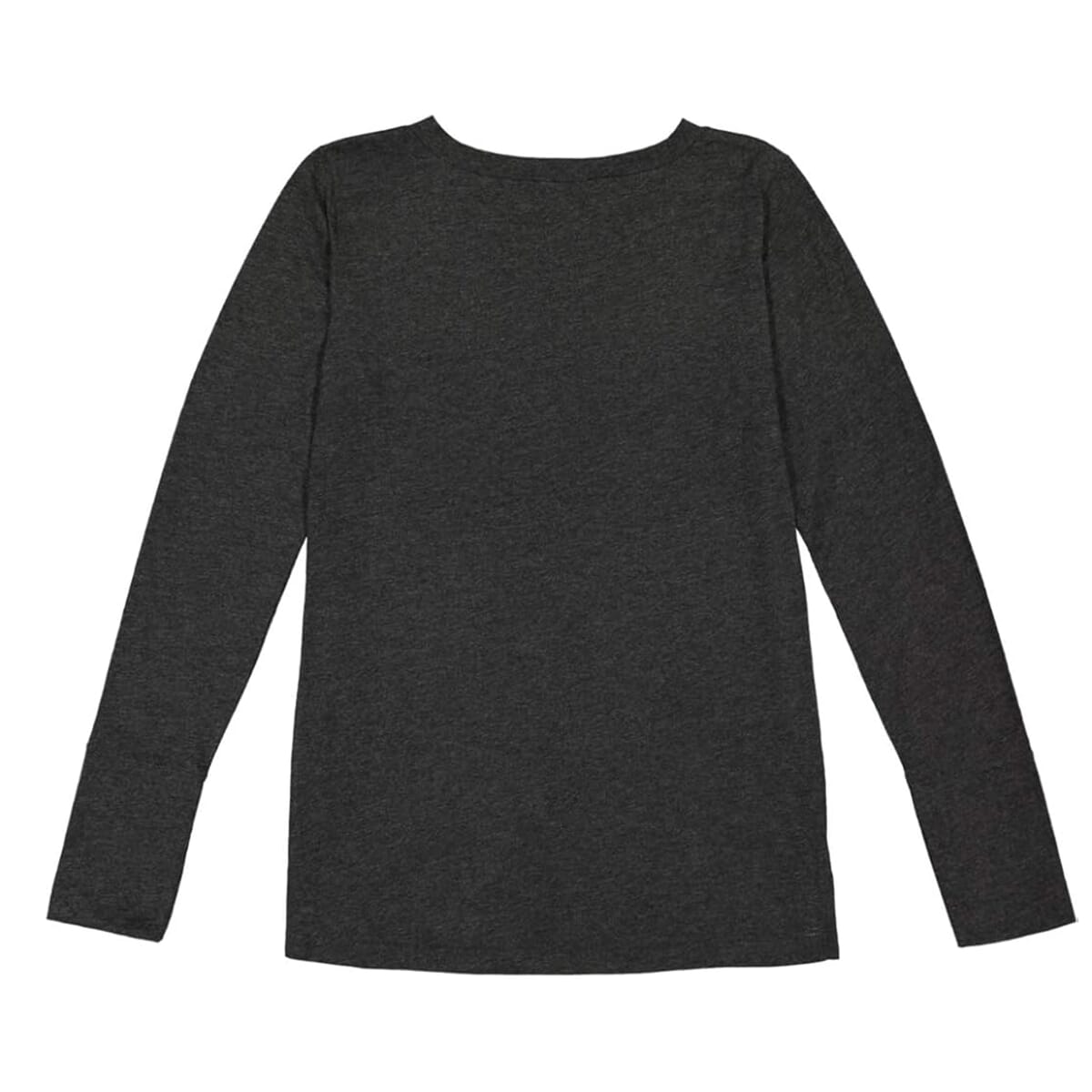 LAT Smoke Grey Long Sleeve Lace-Up Cotton Blend Fine Jersey Tee - XXL image number 1