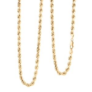 4mm Diamond-cut Rope Chain Necklace in 10K Yellow Gold 10.5 Grams 26 Inches