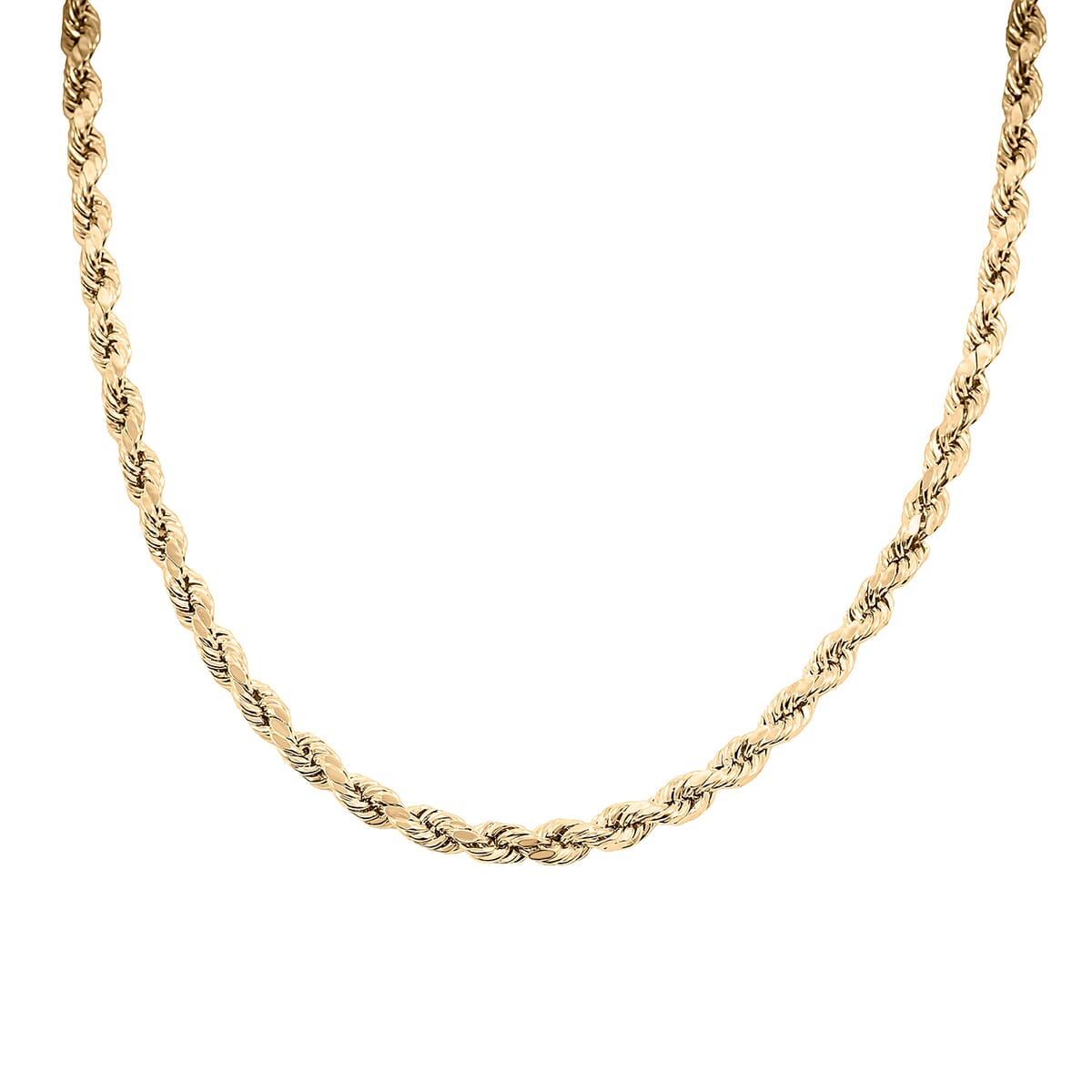 4mm Diamond-cut Rope Chain Necklace in 10K Yellow Gold 10.5 Grams 26 Inches image number 1