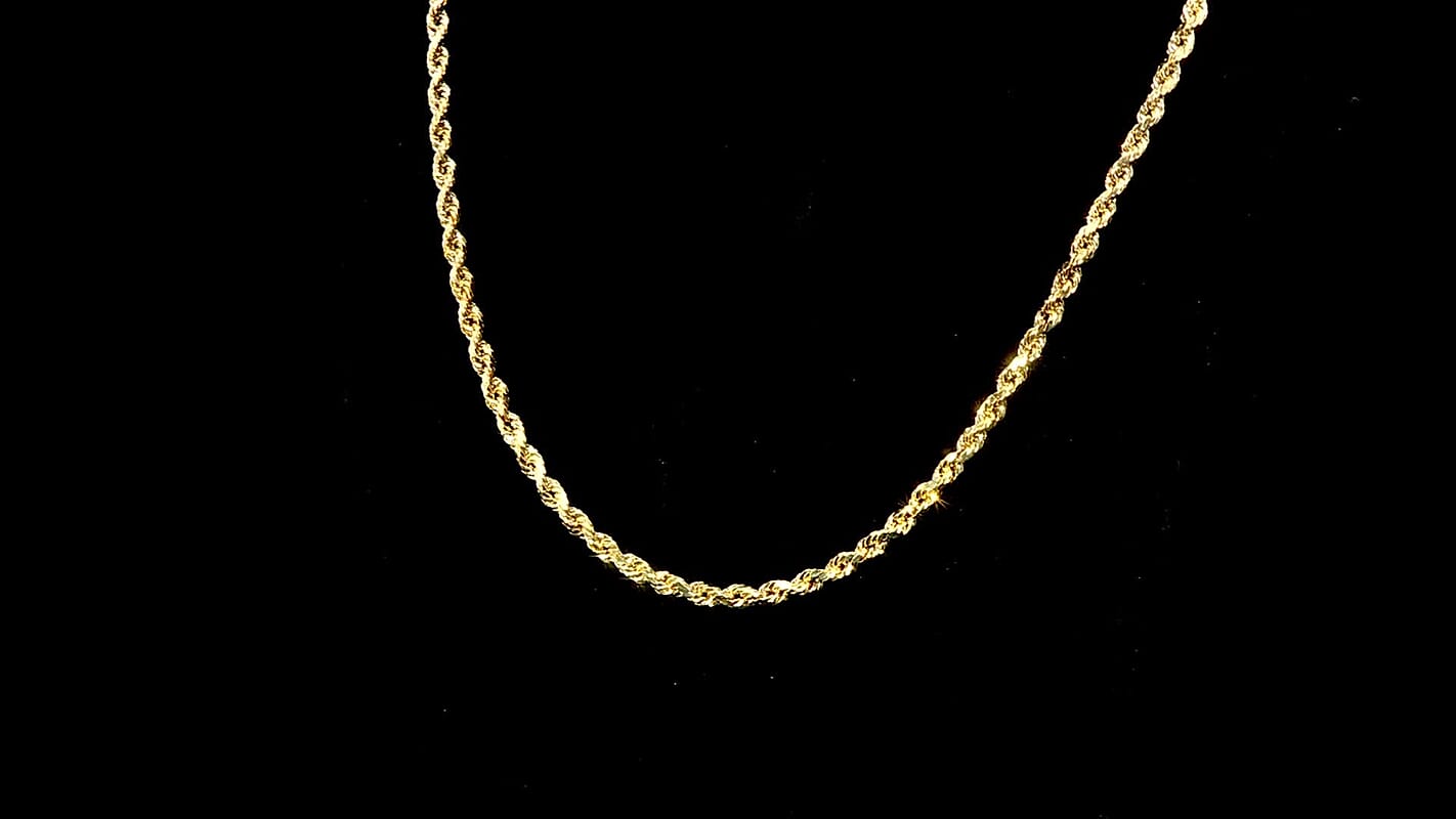 4mm Diamond-cut Rope Chain Necklace in 10K Yellow Gold 10.5 Grams 26 Inches