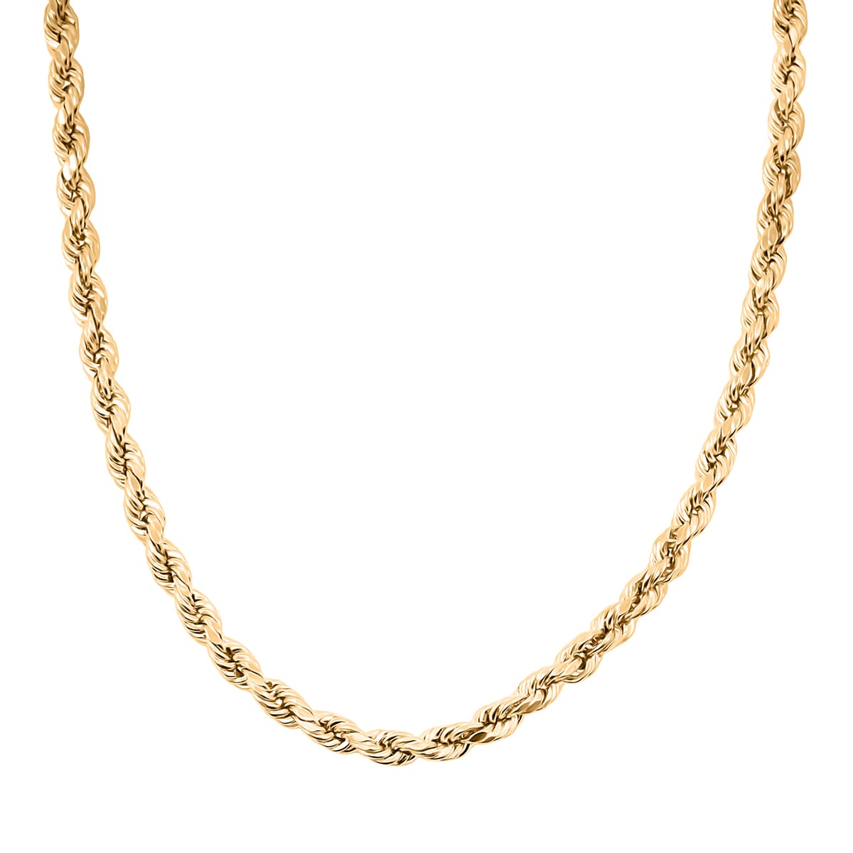 4mm Diamond-cut Rope Chain Necklace in 10K Yellow Gold 28 Inches 10.9 Grams image number 1