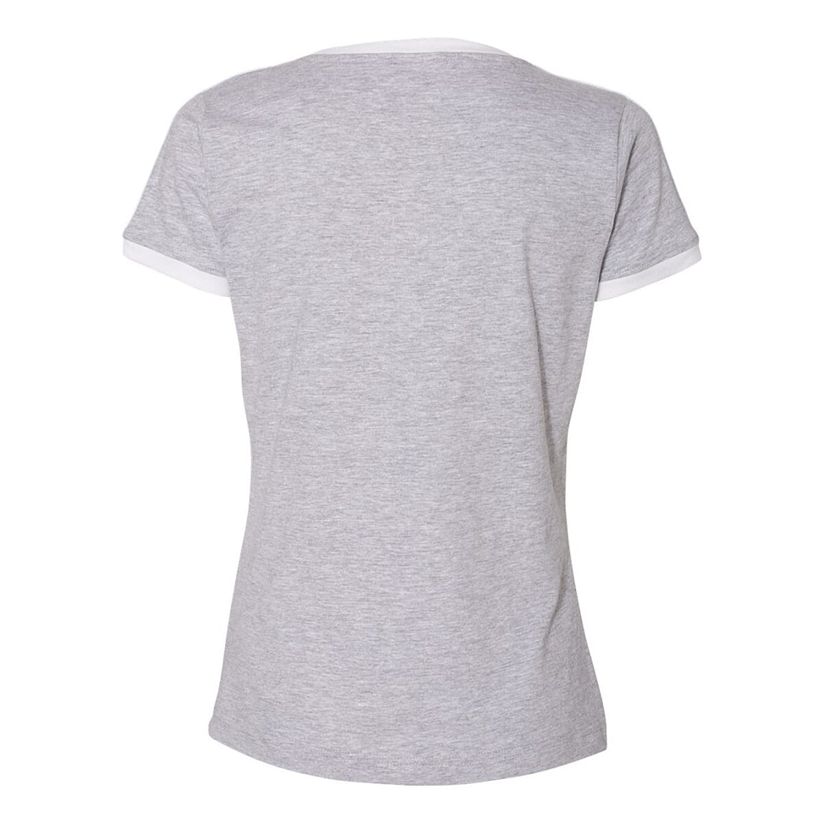 LAT Light Grey 100% Cotton V-Neck Retro Ringer Jersey Tee - M image number 1
