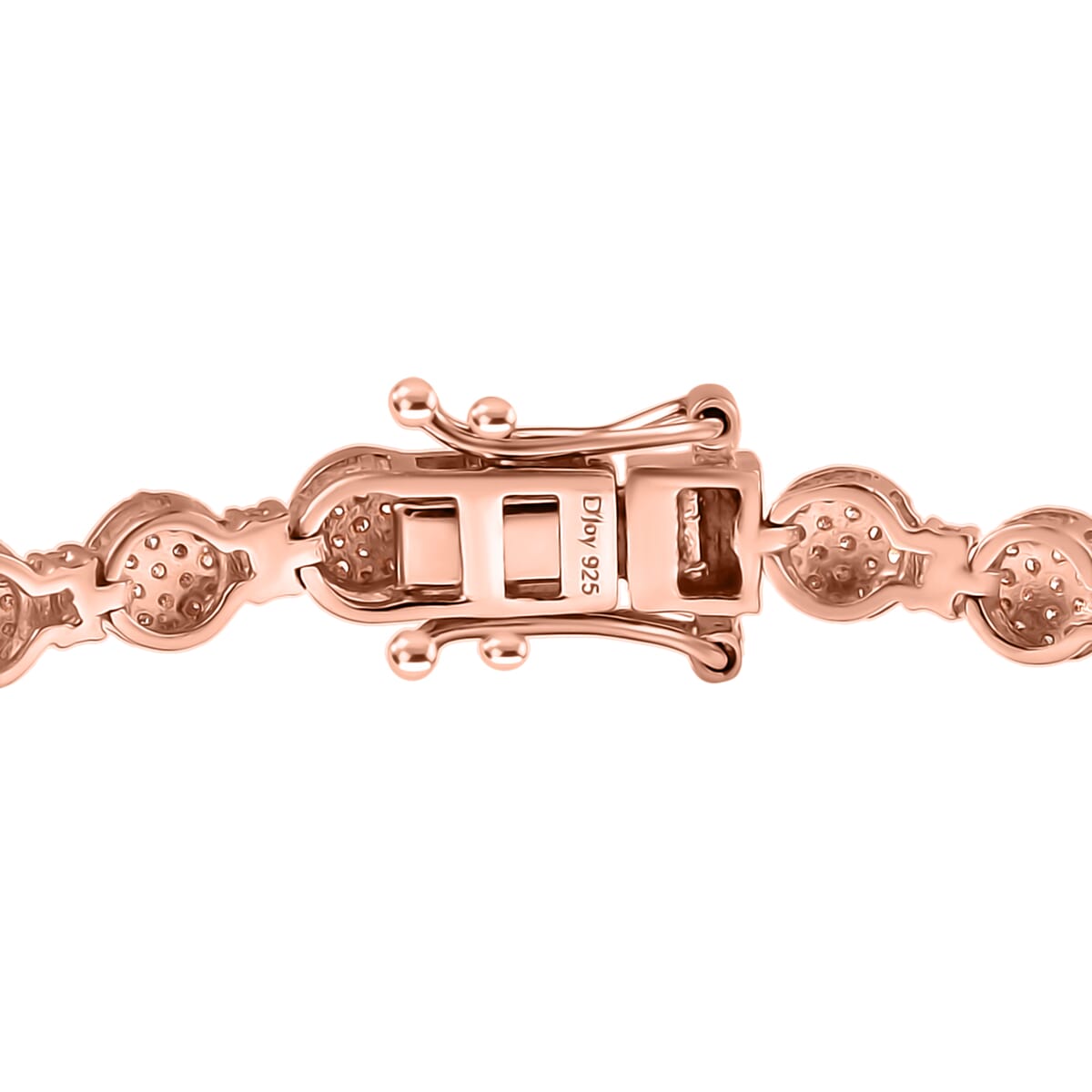 D’Joy Natural Pink and White Diamond 2.68 ctw Berries on Vines Bracelet in 18K Vermeil Rose Gold Over Sterling Silver (7.25 In) (Del. in 10-12 Days) image number 3