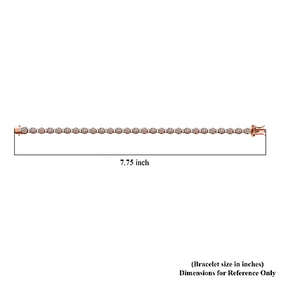 D'Joy Natural Pink and White Diamond 2.68 ctw Berries on Vines Bracelet in 18K Vermeil Rose Gold Over Sterling Silver (7.25 In)