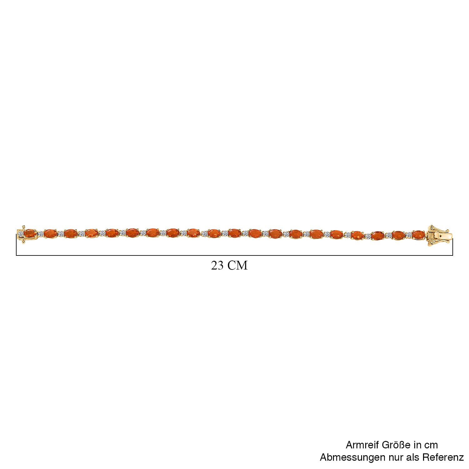 AAA Fire Opal and Luxuriant Lab Grown Diamond I2 7.40 ctw Bracelet in 18K Vermeil Yellow Gold Over Sterling Silver (7.50 In)