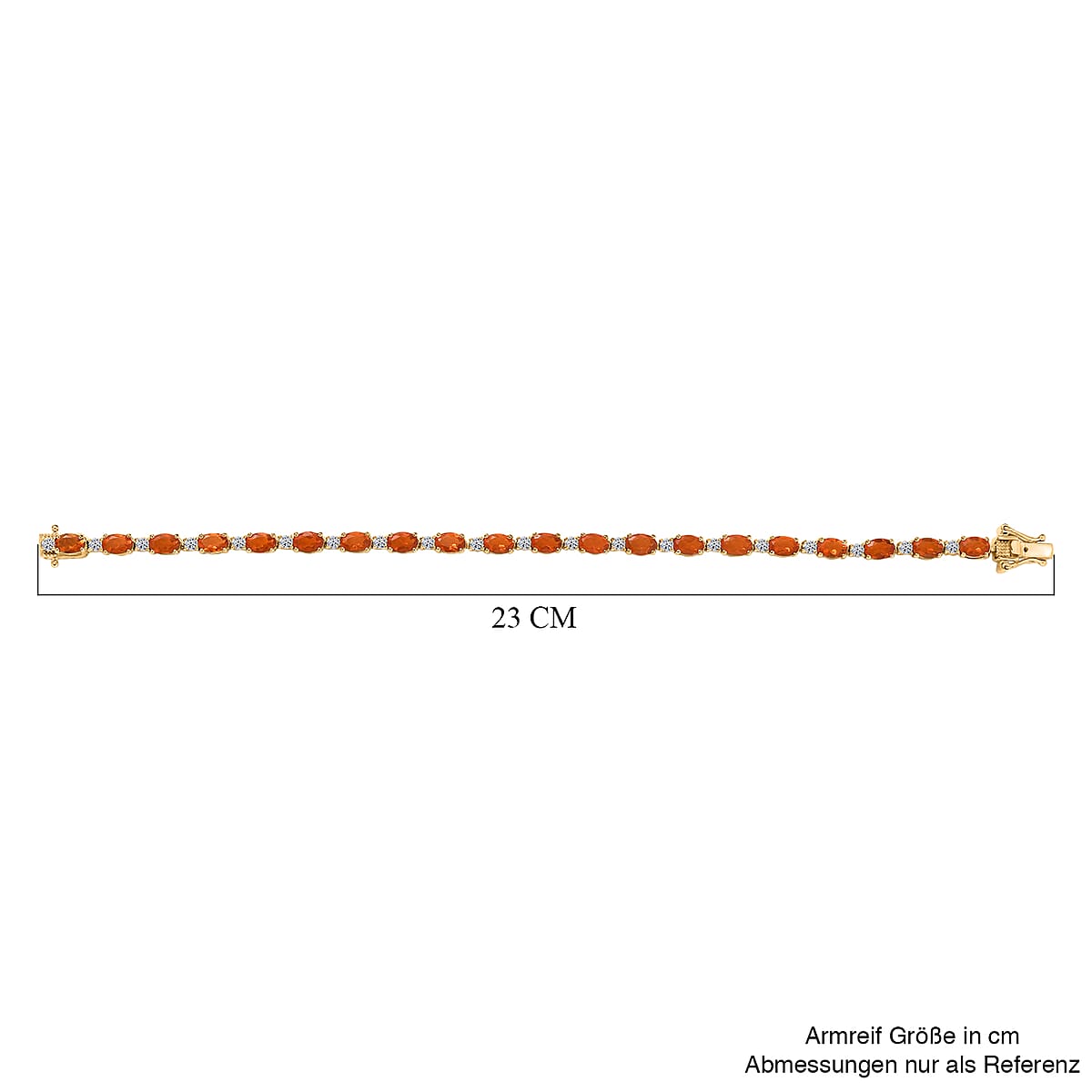 AAA Fire Opal and Luxuriant Lab Grown Diamond I2 7.40 ctw Bracelet in 18K Vermeil Yellow Gold Over Sterling Silver (7.50 In) image number 4