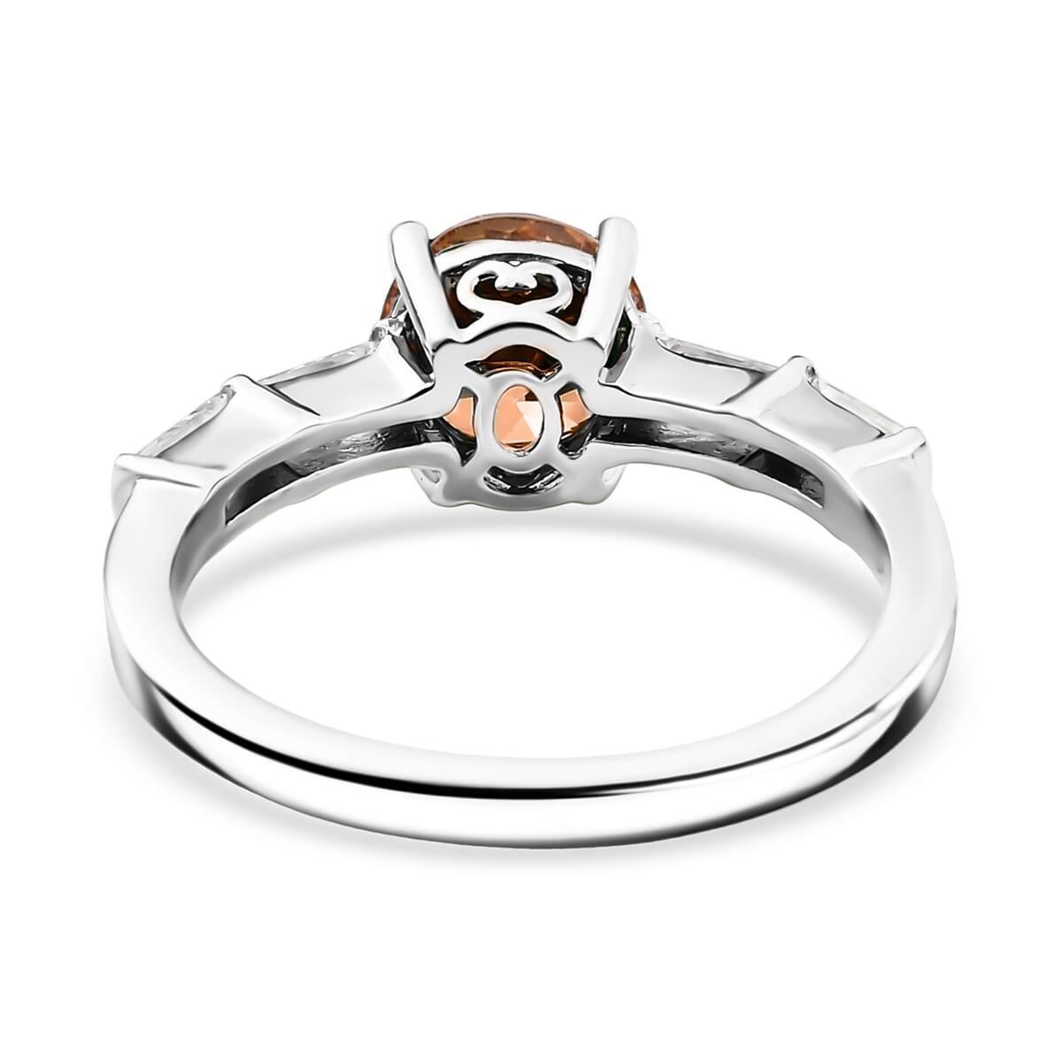 J Francis Embellished with Amber and White Zirconia by Swarovski 3.00 ctw Ring in Platinum Over Sterling Silver (Size 7.0) image number 4