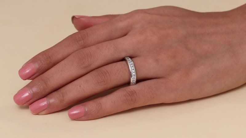 J Francis Embellished with Zirconia by Swarovski 1.40 ctw Infinite Grace Band Ring in Platinum Over Sterling Silver