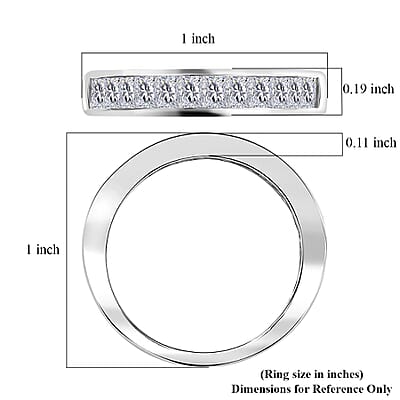 J Francis Embellished with Zirconia by Swarovski 1.40 ctw Infinite Grace Band Ring in Platinum Over Sterling Silver (Size 10.0)