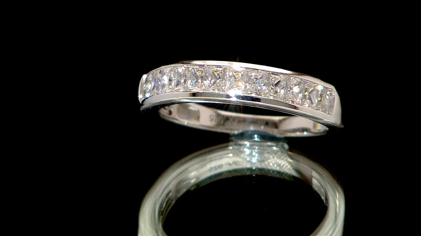 J Francis Embellished with Zirconia by Swarovski 1.40 ctw Infinite Grace Band Ring in Platinum Over Sterling Silver