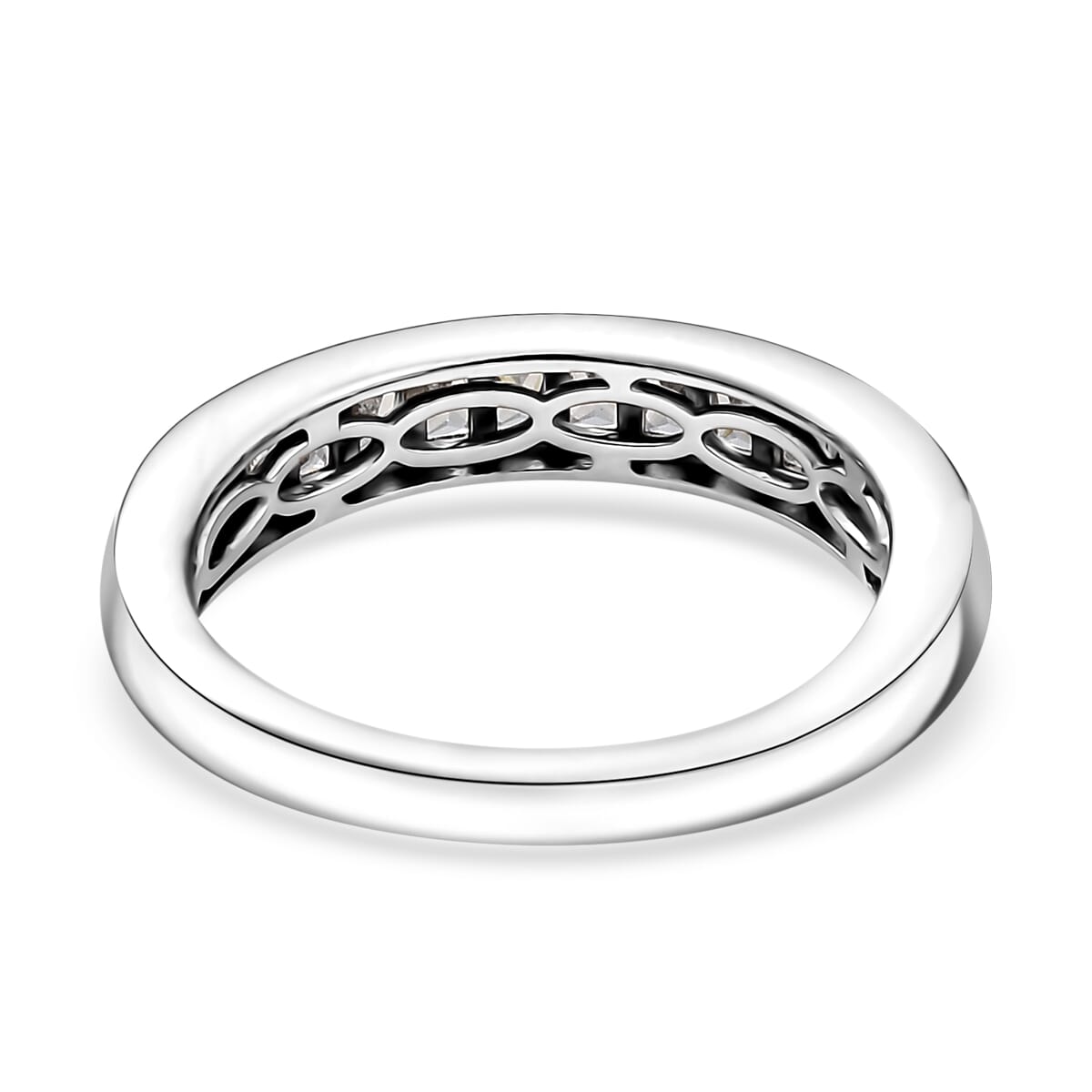 J Francis Embellished with Zirconia by Swarovski 1.40 ctw Band Ring in Platinum Over Sterling Silver (Size 7.0) image number 4