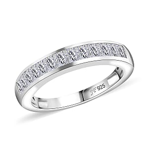 J Francis Embellished with Zirconia by Swarovski 1.40 ctw Infinite Grace Band Ring in Platinum Over Sterling Silver (Size 8.0)