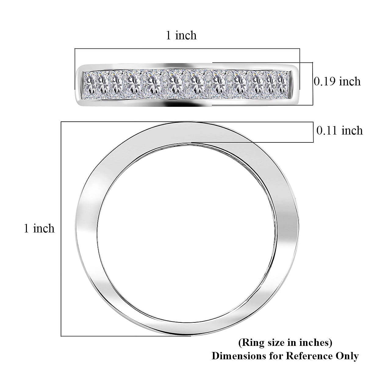 J Francis Embellished with Zirconia by Swarovski 1.40 ctw Infinite Grace Band Ring in Platinum Over Sterling Silver (Size 8.0) image number 5