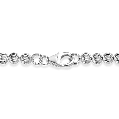 Diamond-Cut Beaded Chain Necklace in Sterling Silver 20.50 Grams 20 Inches